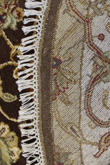 5x5 Round Rug, Silk Flower Rug, Indian Round Rug