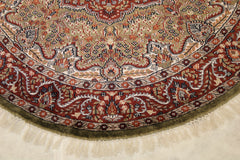 5x5 Round Rug, Indian Round Rug, Jammu Kashmir Rug