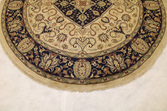 6x6 Round Rug, Pak Persian Rug, Hand Knotted Round Rug