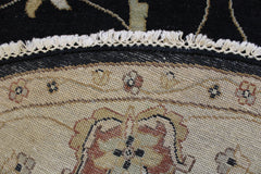 Black Round Rug, Oushak Round Rug, Indian Rug