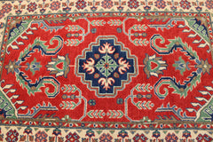 3x5 Tribal Rug, Afghan Kazak Rug