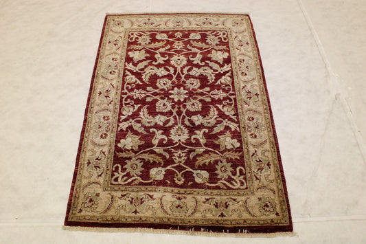 Pakistani Oushak Rug, Hand Knotted Traditional Rug