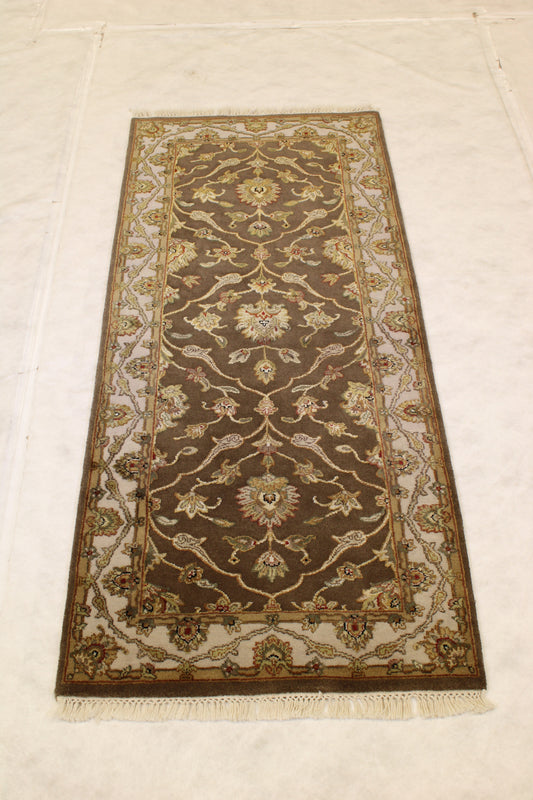 Hand Knotted Wool Runner, Indian Runner Rug