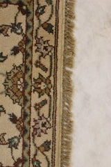 Oushak Runner Rug, Ivory Hand Knotted Rug