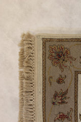 Persian Hand Knotted Rug, Silk Flower Design Rug