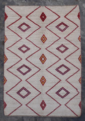 Afghan Rug, Moroccan Rug, Hand Knotted Wool Rug, 4x6 Area Rug