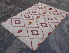 Afghan Rug, Moroccan Rug, Hand Knotted Wool Rug, 4x6 Area Rug