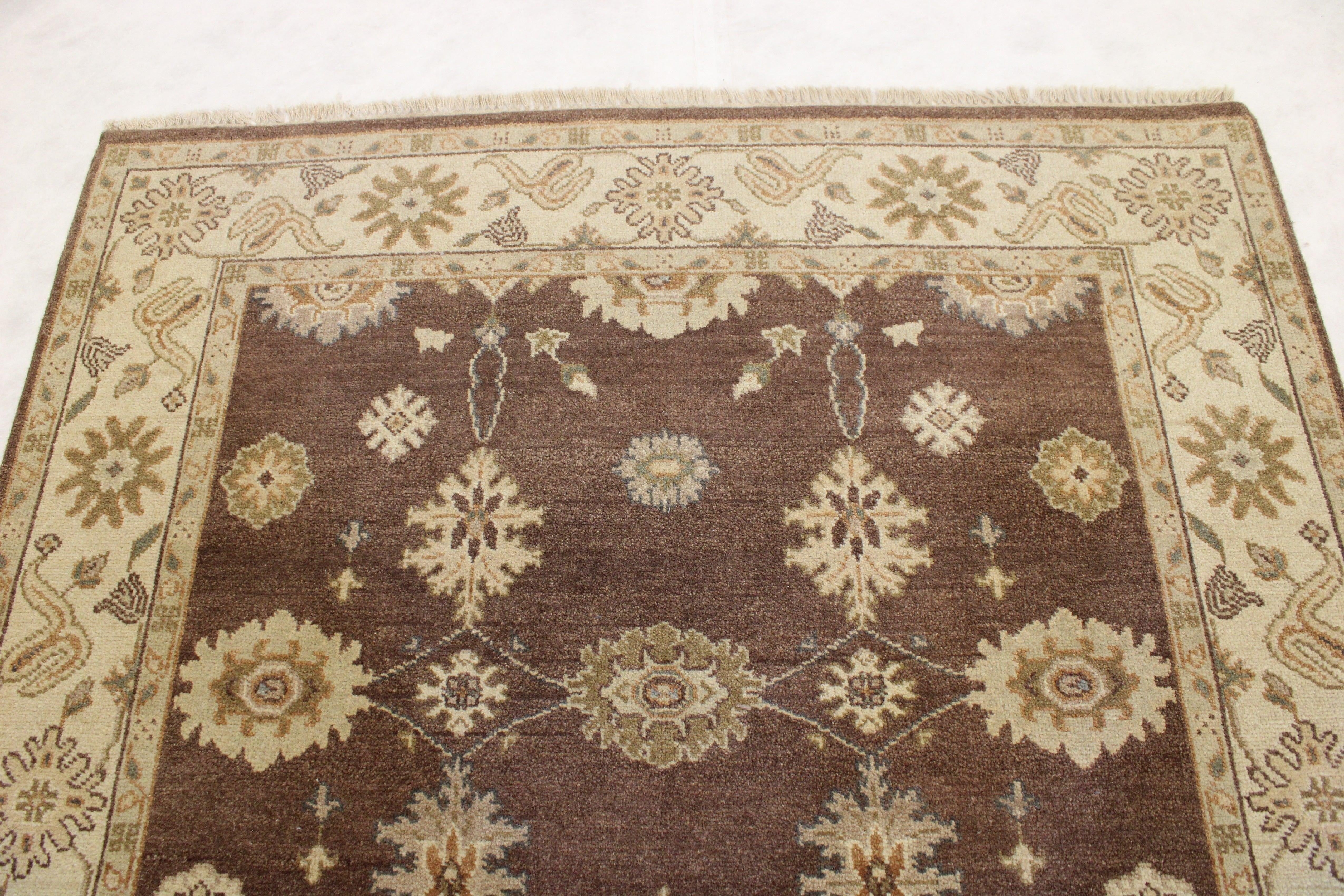 Brown Rugs, Hand Knotted Rug, Oushak Twisted Rug, 5x8 Rug, Rug Decor