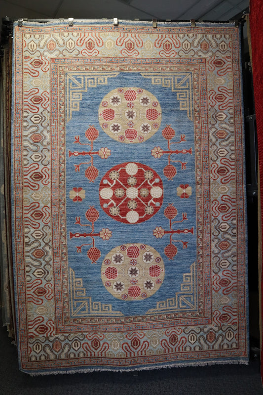 Khotan Rug, Afghan Tribal Rug, Area Rug 6x9, Knotted Rug