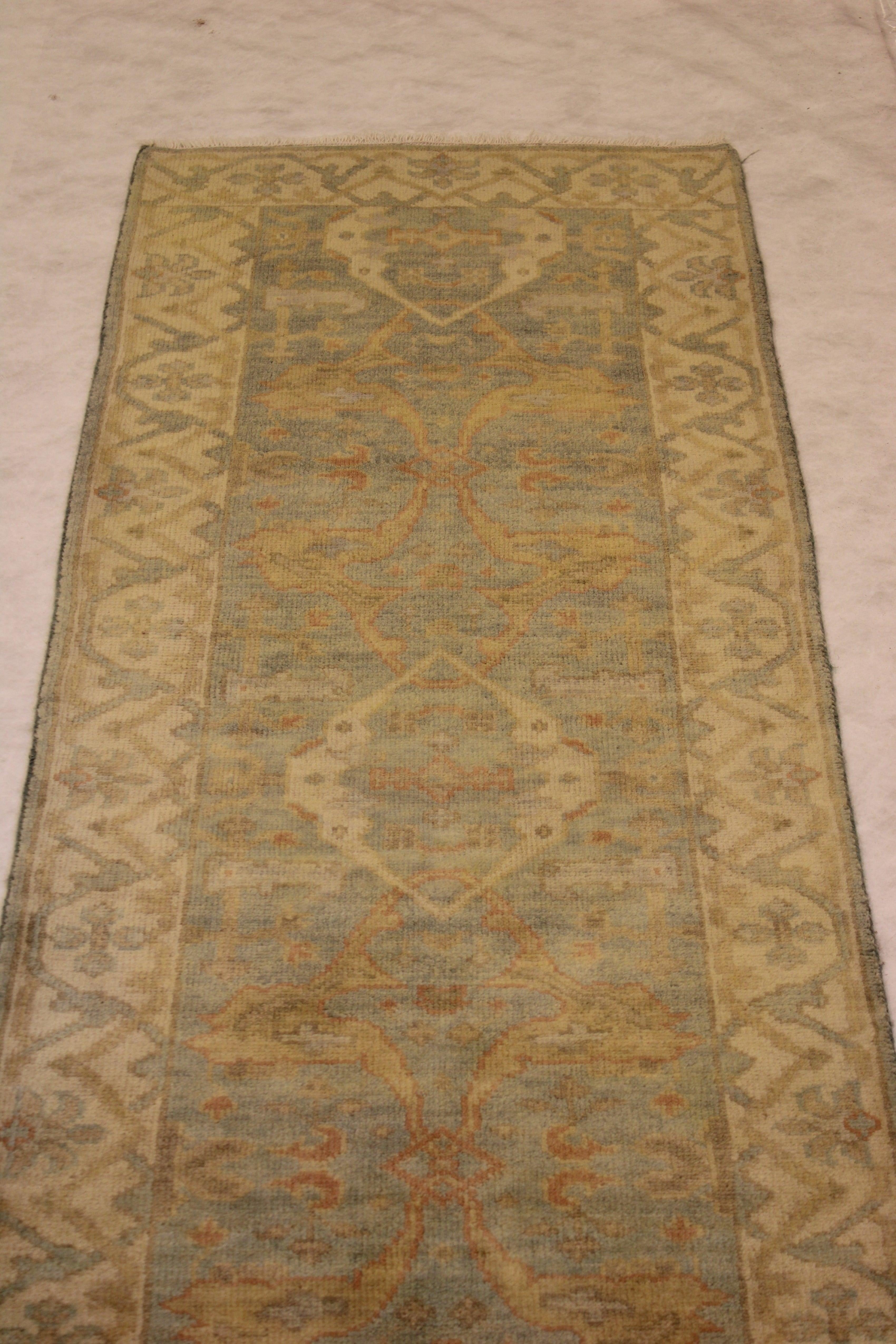 Oushak, Hand Knotted, Natural Multi, Runner