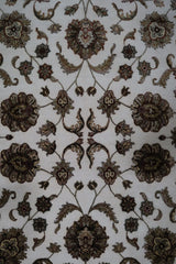 Silk Flower Rug, Hand Knotted Indian Rug, Traditional Rug
