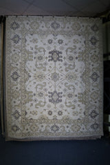 Hand Knotted Oushak Rug, Persian Wool Rug, 8x10 Area Rug