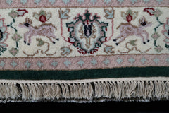 Hunting Rug, Floral Rug, Hand Knotted Indian Rug, Kitchen Rug