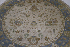 Round Rug, Oushak Rug, Traditional Rug, Hand Knotted Wool Rug