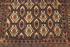 Tribal Rug, Vegetable Dye Rug, 3x4 Area Rug, Wool Rug