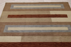 Indo Nepal Rug, Multicolored, Hand Knotted Rug, How Big Is 8x10