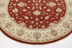 Red Oriental Rugs, Round Rug, Hand Knotted Wool Rug, Standard Rug Sizes