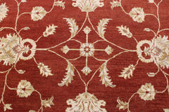 Red Oriental Rugs, Round Rug, Hand Knotted Wool Rug, Standard Rug Sizes