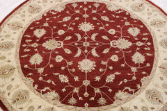 Red Round Rug, Oriental Rug, Knotted Rug, Kitchen Round Rug, Rug Decor