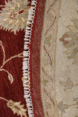 Red Round Rug, Oriental Rug, Knotted Rug, Kitchen Round Rug, Rug Decor
