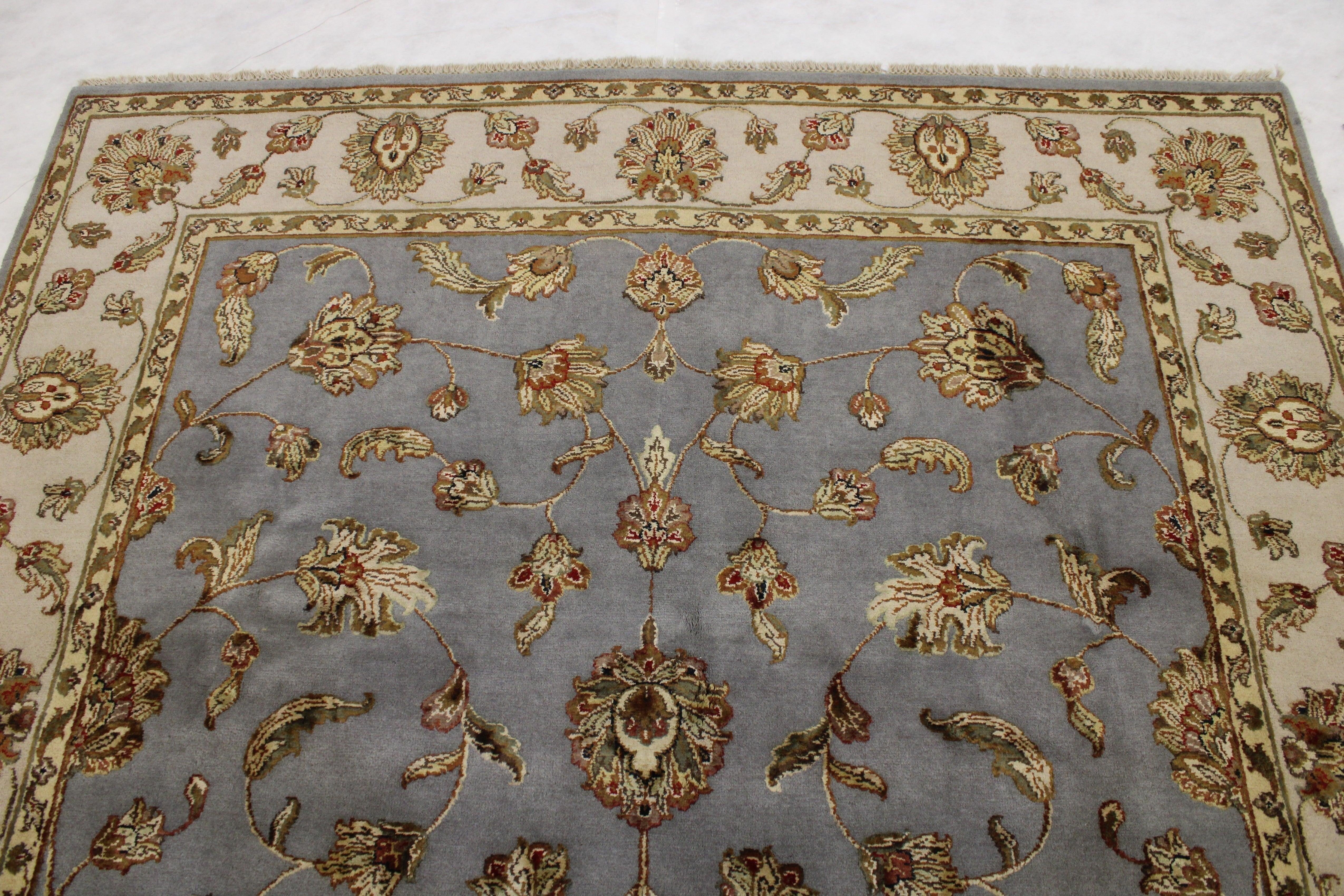 Hand Knotted Rugs, Silk Flower Rug, Area Rug On Carpet, Standard Rug Sizes