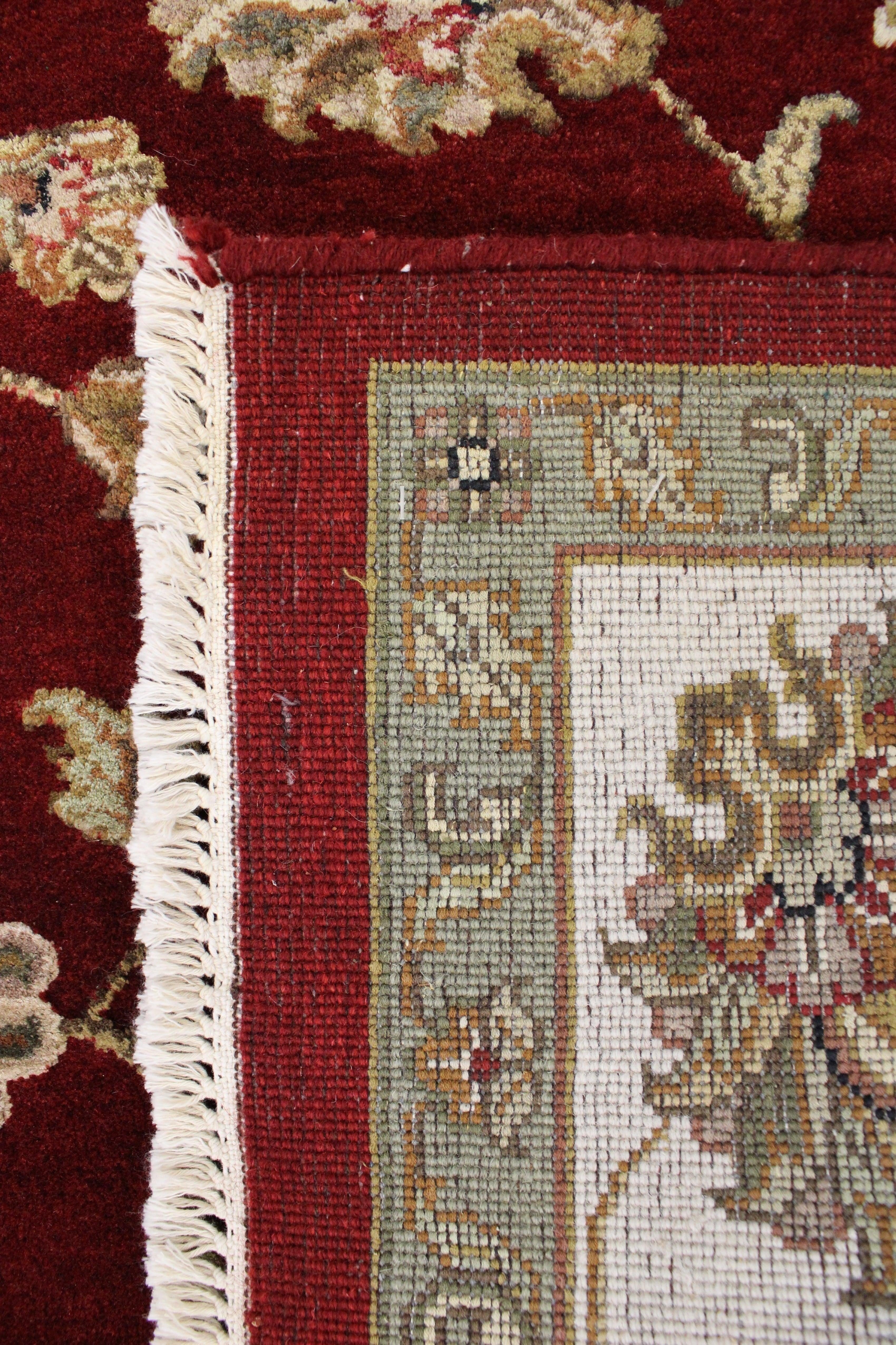 Silk Flower Rug, Hand Knotted Rug, Red Oriental Rugs, Colorful Rugs, Patio Carpet