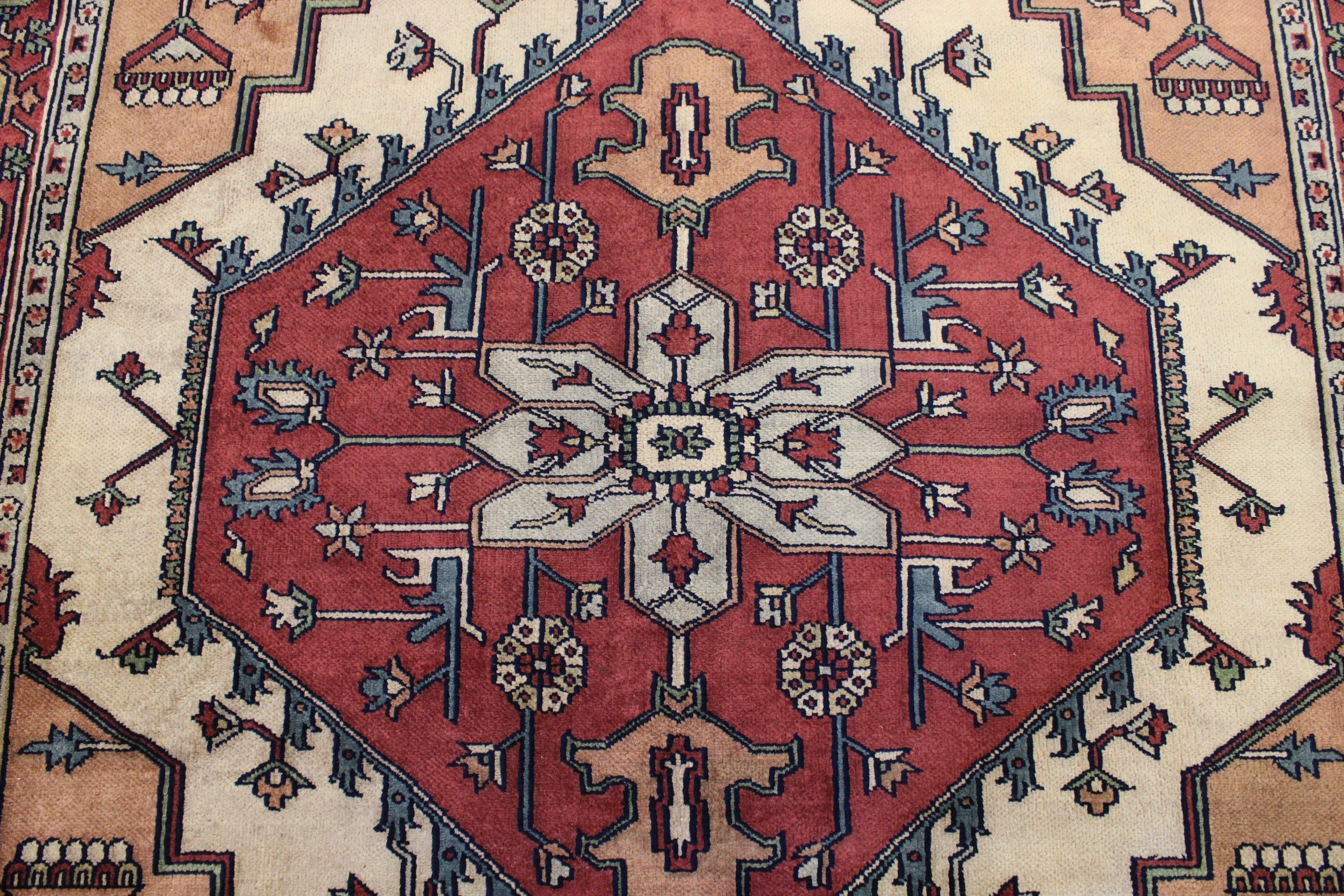 Indian Rug, Hand Knotted Wool Rug, Colorful Area Rugs, Rug For Living Room