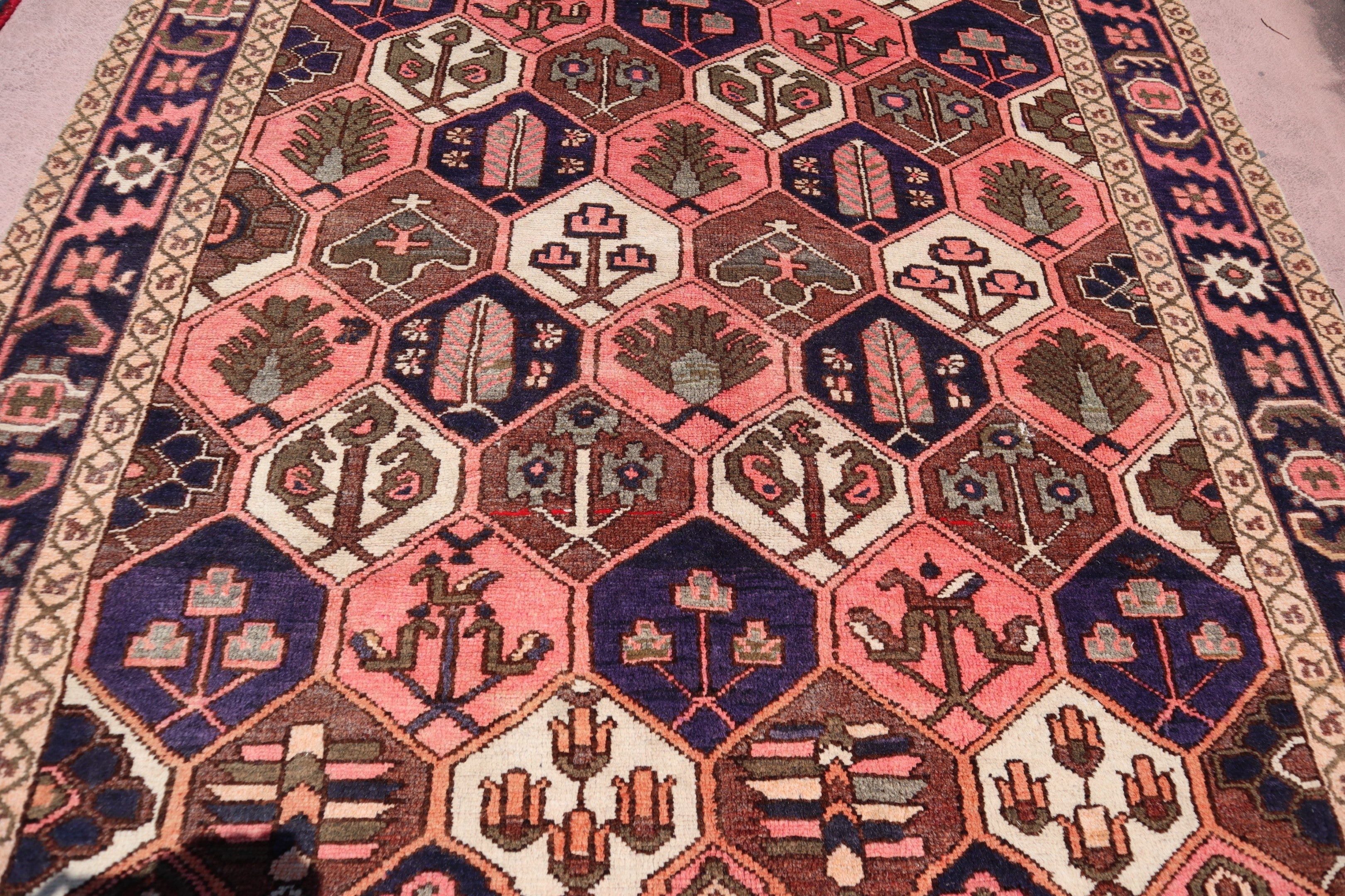 Bakhtairi Rug, Persian Design Rug, Vegetable Dye Rug