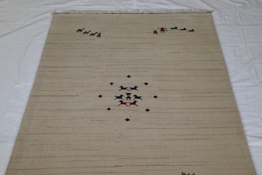 Wool Rug 6x9, Indian Hand Knotted Rug