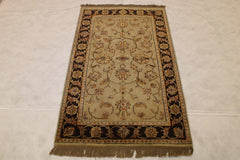3x5 Oriental Rug, Indian Silk Flower Rug
