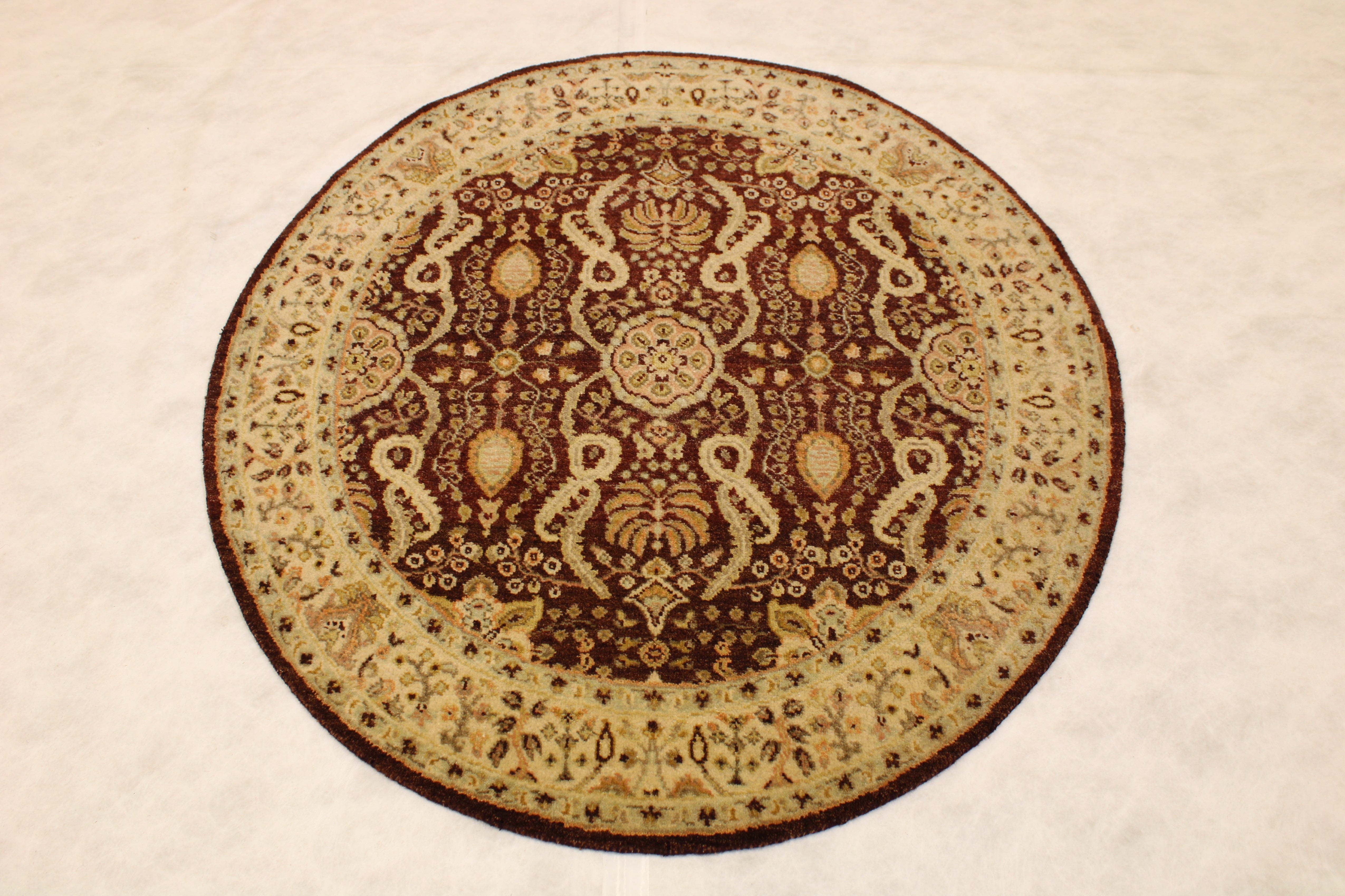 4x4 Round Rug, Oushak Round Rug