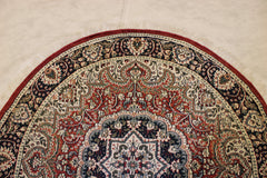 Hand Knotted Round Rug, Jammu Kashmir Round Rug