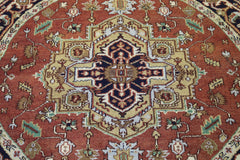 Serapi Round Rug, 6x6 Round Rug, Indian Wool Rug