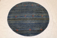 Persian Round Rug, Gabeh Hand Knotted Rug