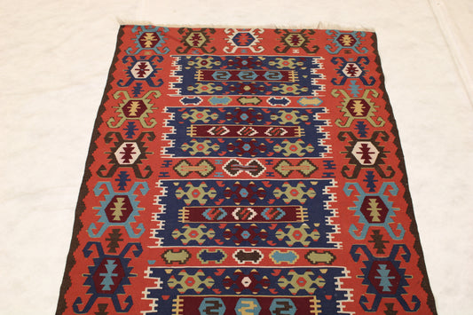Handwoven Kilim Rug, Geometric Kilim Rug