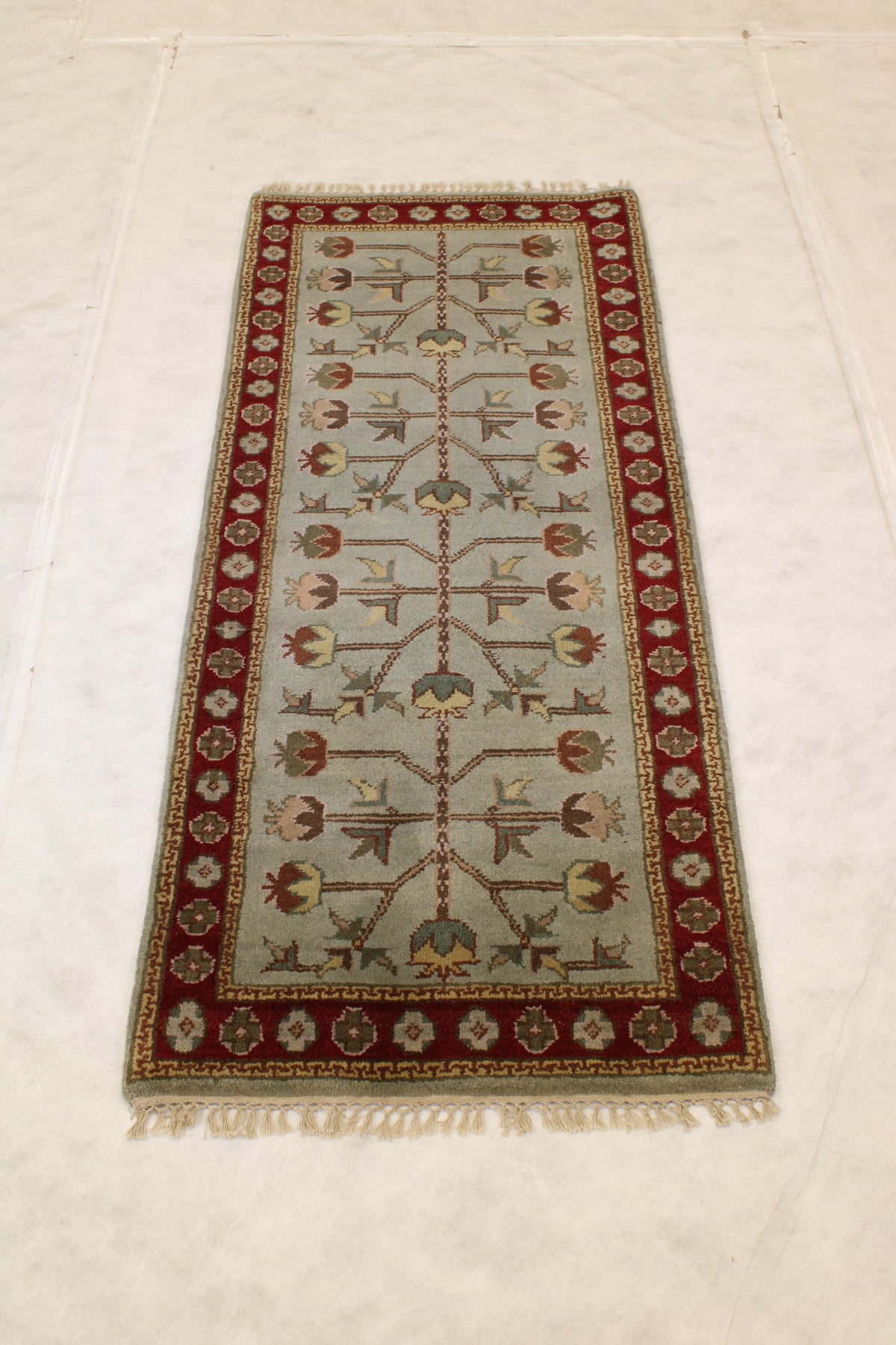 Oushak Runner Rug, Indian Hand Knotted Runner