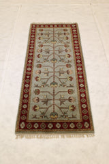 Oushak Runner Rug, Indian Hand Knotted Runner