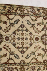 Oushak Runner Rug, Ivory Hand Knotted Rug