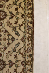 Oushak Runner Rug, Ivory Hand Knotted Rug