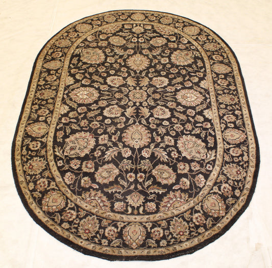 Indian Jaipur Rug, 6x9 Round Rug