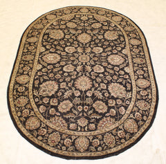 Indian Jaipur Rug, 6x9 Round Rug