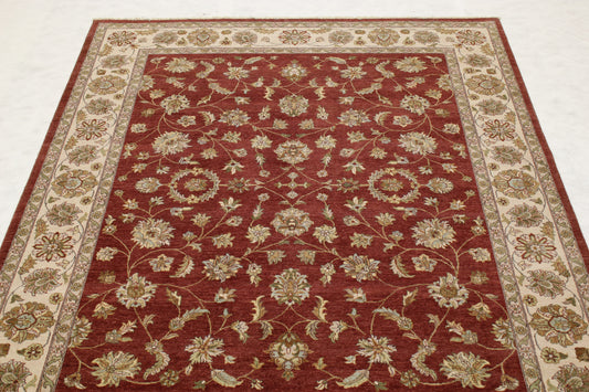 Hand Knotted Indian Rug, 8x10 Area Rug, Wool Rug