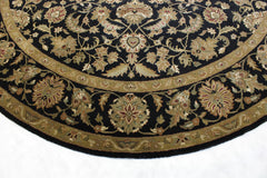 Jaipur Round Rug, Black Indian Round Rug