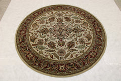 Tufted Round Rug, Ivory Round Rug, Indian Wool Rug