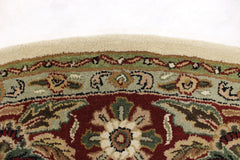 Tufted Round Rug, Ivory Round Rug, Indian Wool Rug