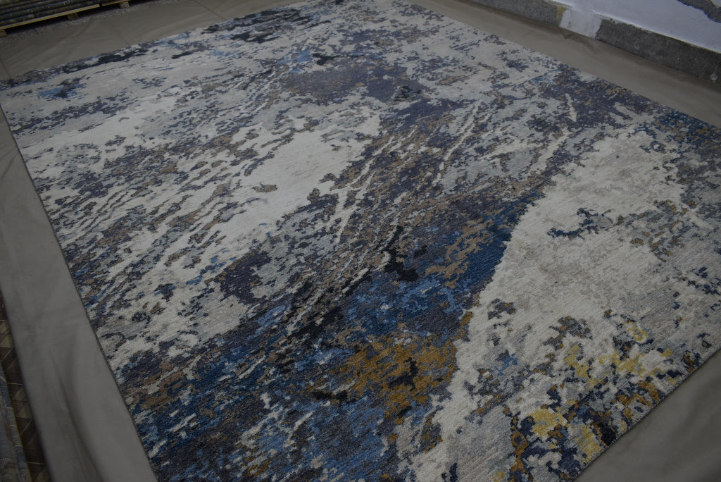 Contemporary Rug, Hand Knotted Rug, Natural Multi 