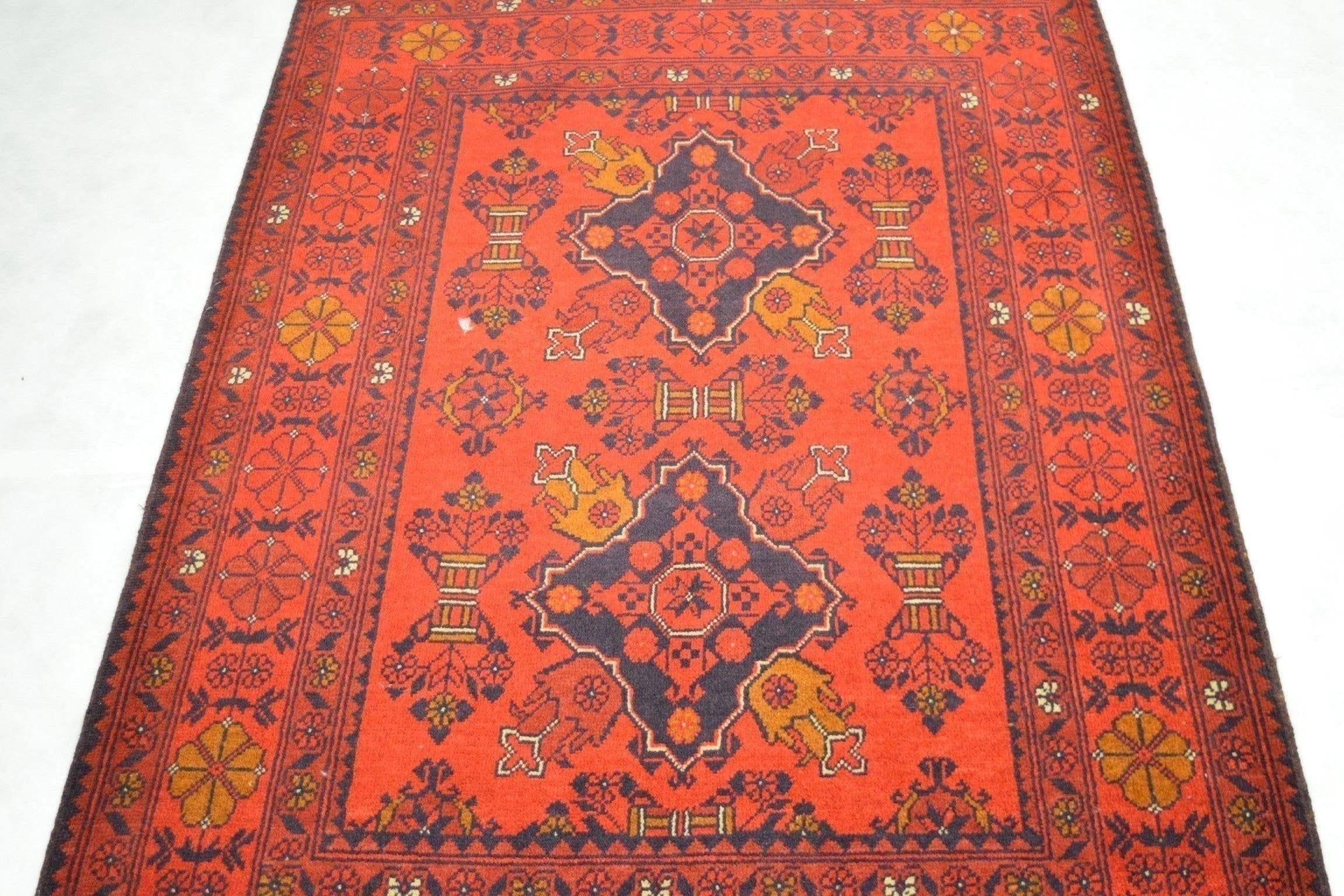  Khal Mohammadi Rug, Tribal Rug, Hand Knotted Wool Rug, Red Rugs, Afghan Rug
