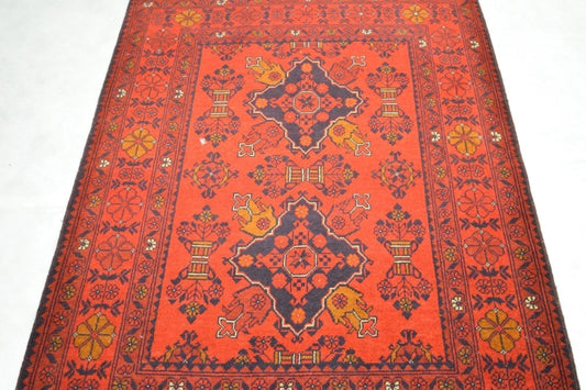  Khal Mohammadi Rug, Tribal Rug, Hand Knotted Wool Rug, Red Rugs, Afghan Rug