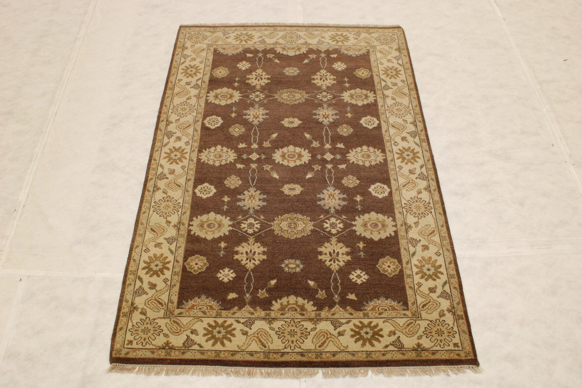 Brown Rugs, Hand Knotted Rug, Oushak Twisted Rug, 5x8 Rug, Rug Decor