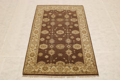 Brown Rugs, Hand Knotted Rug, Oushak Twisted Rug, 5x8 Rug, Rug Decor
